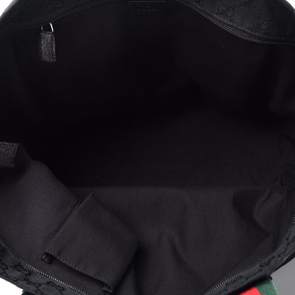 Gucci GG Monogram Large Web Handle Bucket Tote Black 5 of 9