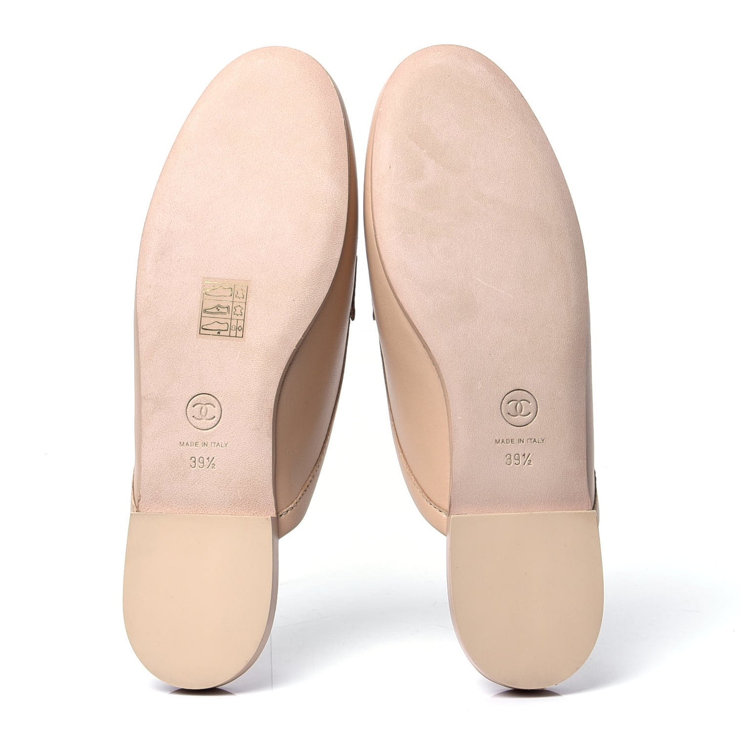 Lambskin Pearl CC Mules 39.5 Beige