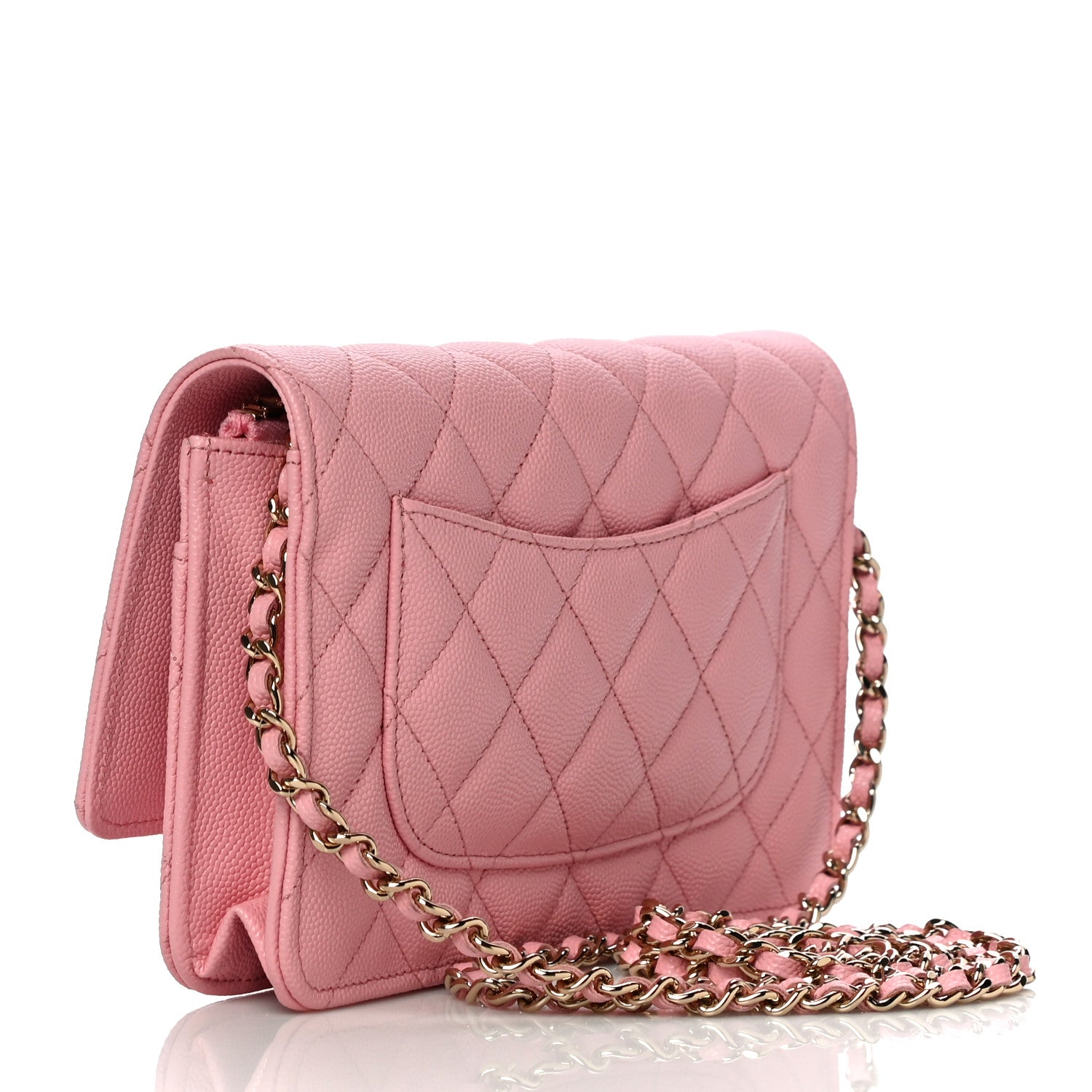 Chanel Caviar Quilted Wallet on Chain WOC Light Pink 2 of 12