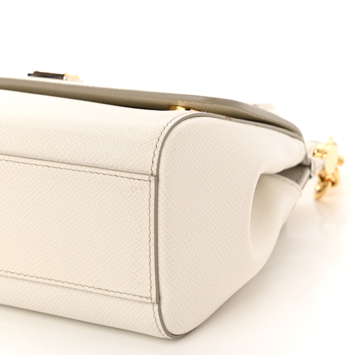 Lizard Calfskin Embossed Small Miss Sicily Satchel White