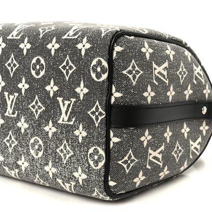 Louis Vuitton Denim Monogram Jacquard Speedy Bandouliere 25 Black 12 of 12