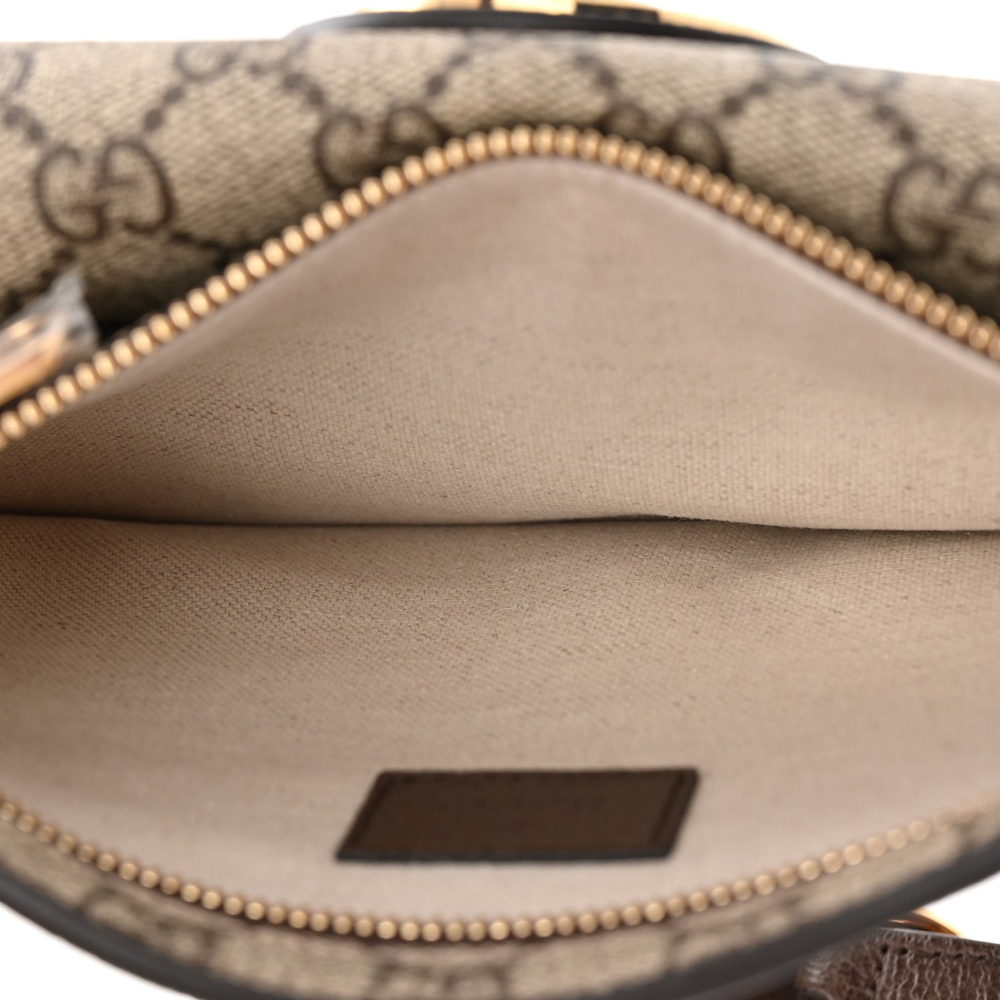 GG Supreme Monogram Textured Dollar Calfskin Blondie Belt Bag  Beige Ebony New Acero
