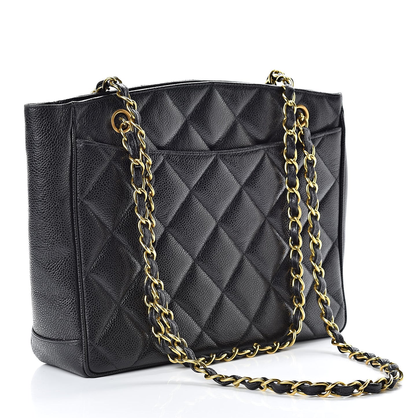Caviar Quilted Small Tote Black