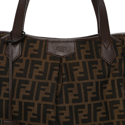 Fendi Zucca Vitello Artic Medium Shopping Tote Tobacco Castagna 8 of 12
