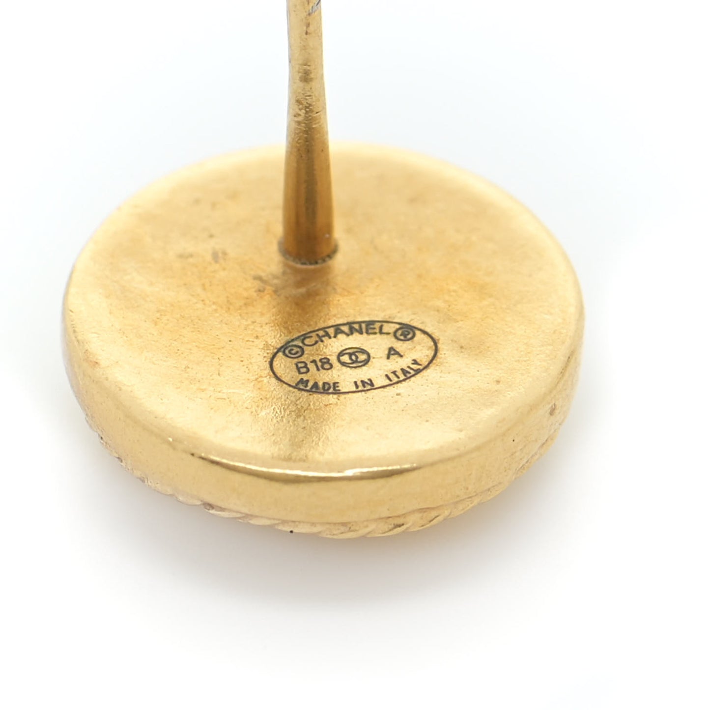 CC Button Earrings Gold