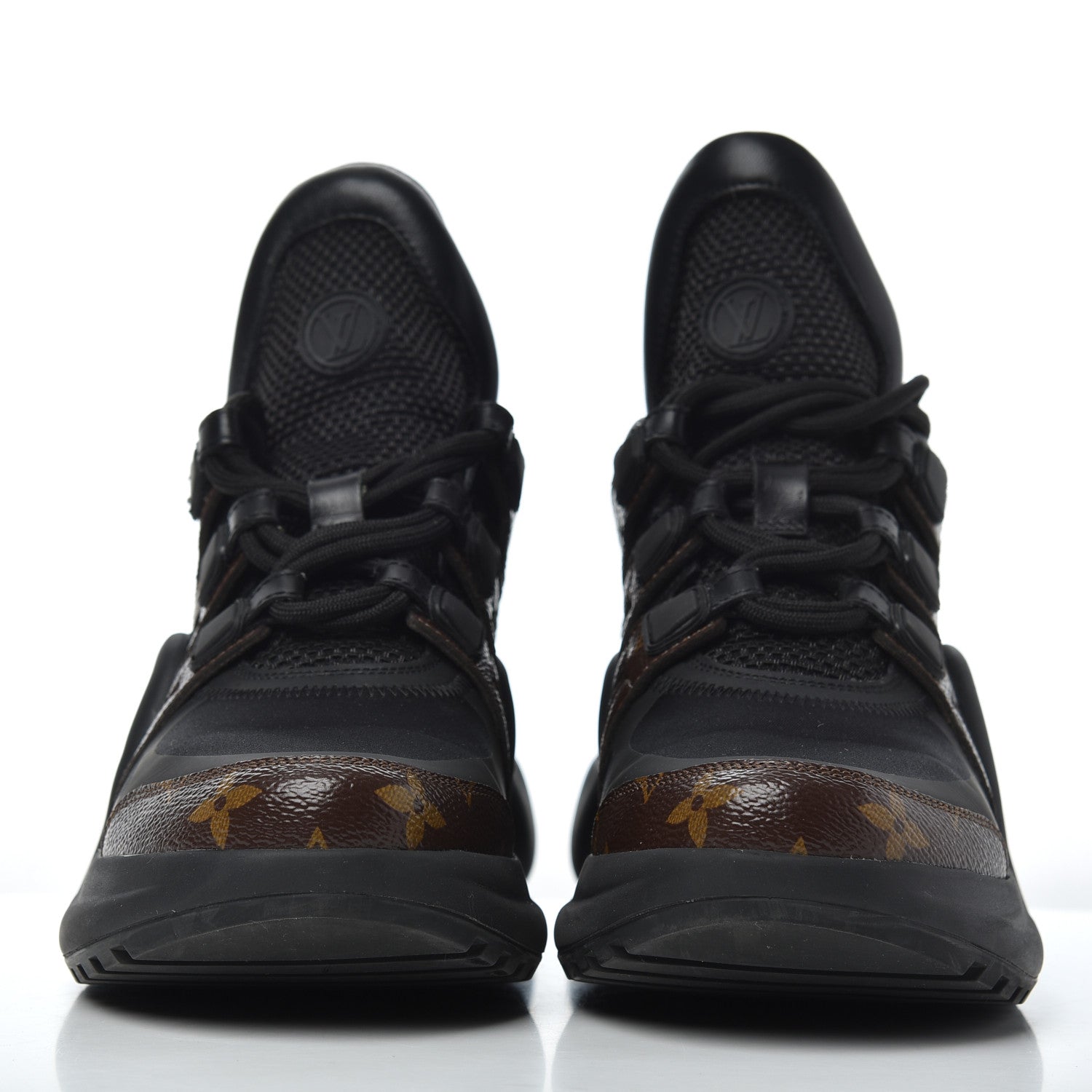Louis Vuitton Calfskin Patent Monogram LV Archlight Sneakers 37.5 Black 2 of 12