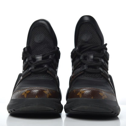 Louis Vuitton Calfskin Patent Monogram LV Archlight Sneakers 37.5 Black 2 of 12
