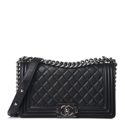 Chanel Lambskin Quilted Medium Boy Flap Black 1 of 9