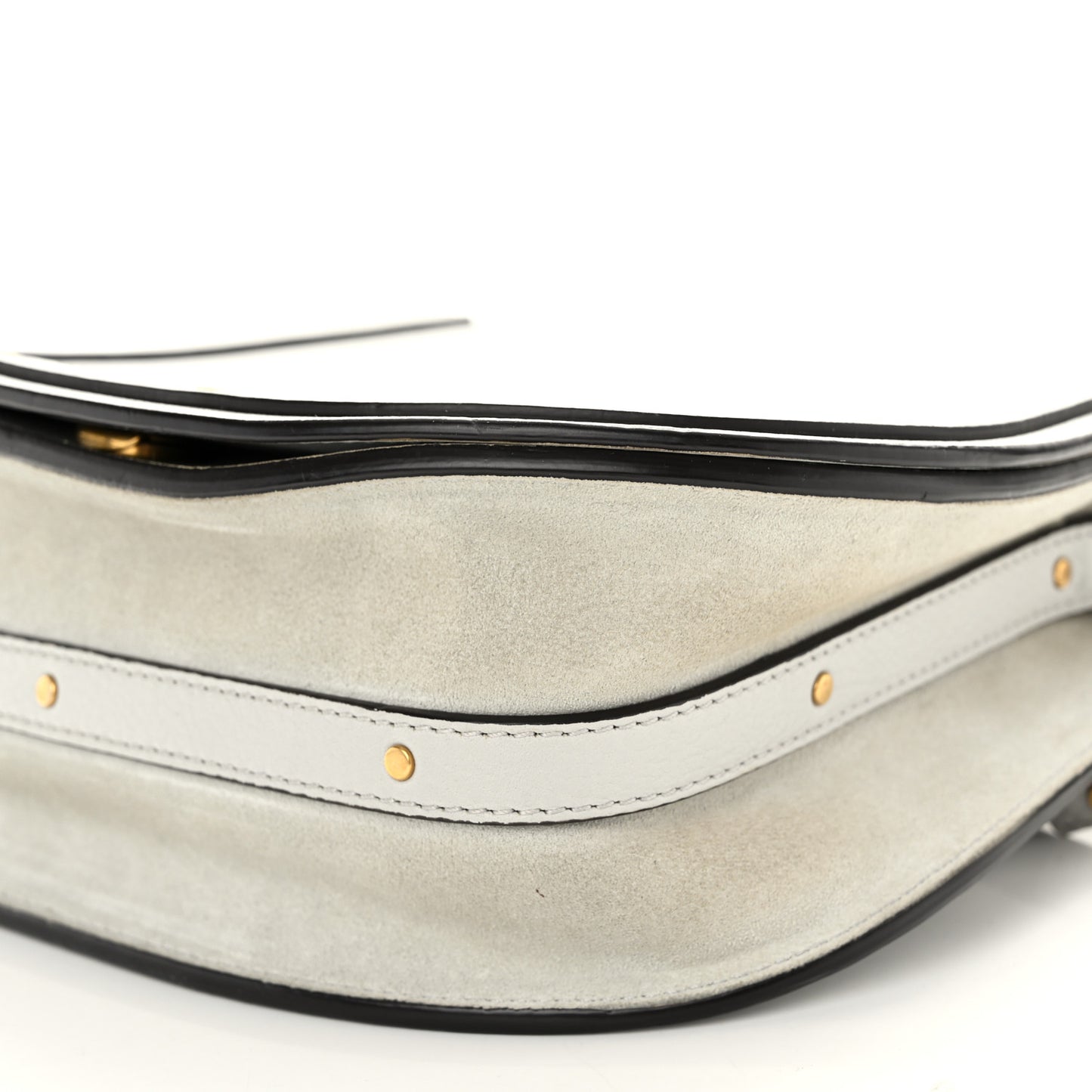 Calfskin Suede Medium Nile Bracelet Bag Airy Grey
