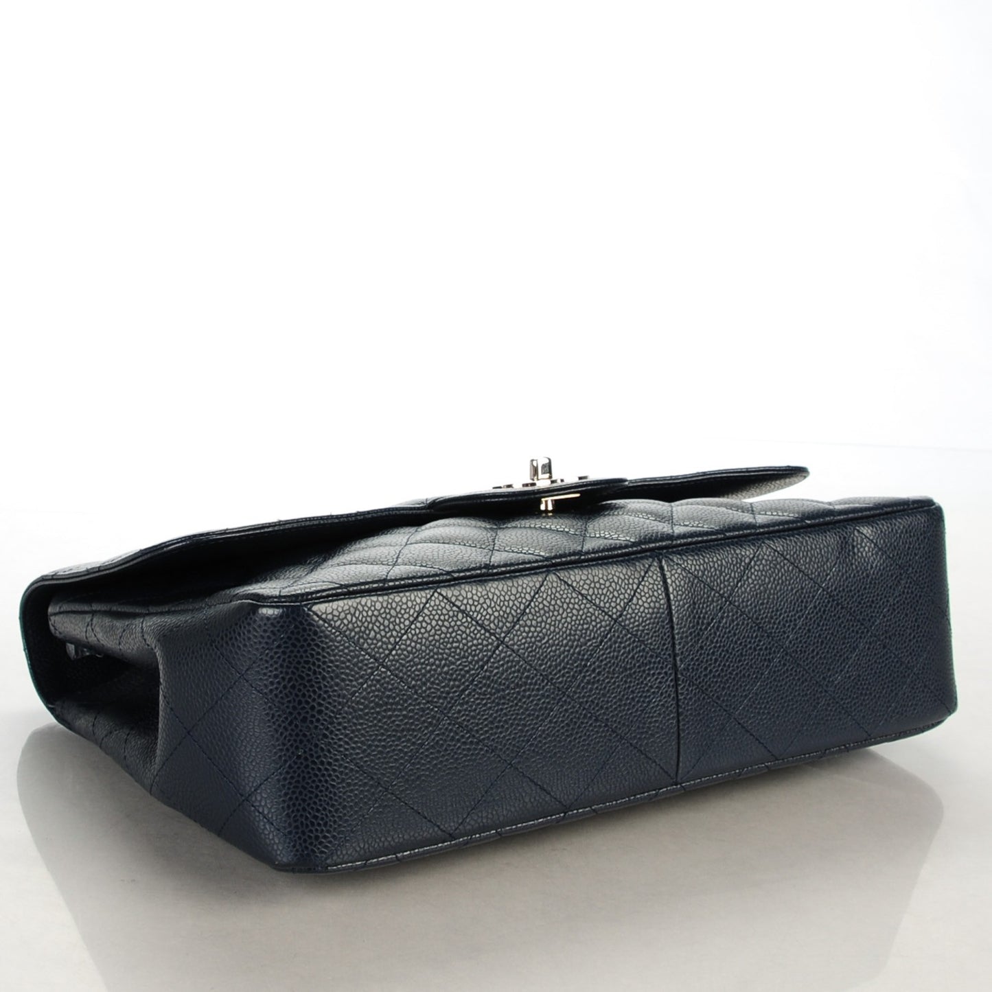 Caviar Jumbo Single Flap Navy Blue