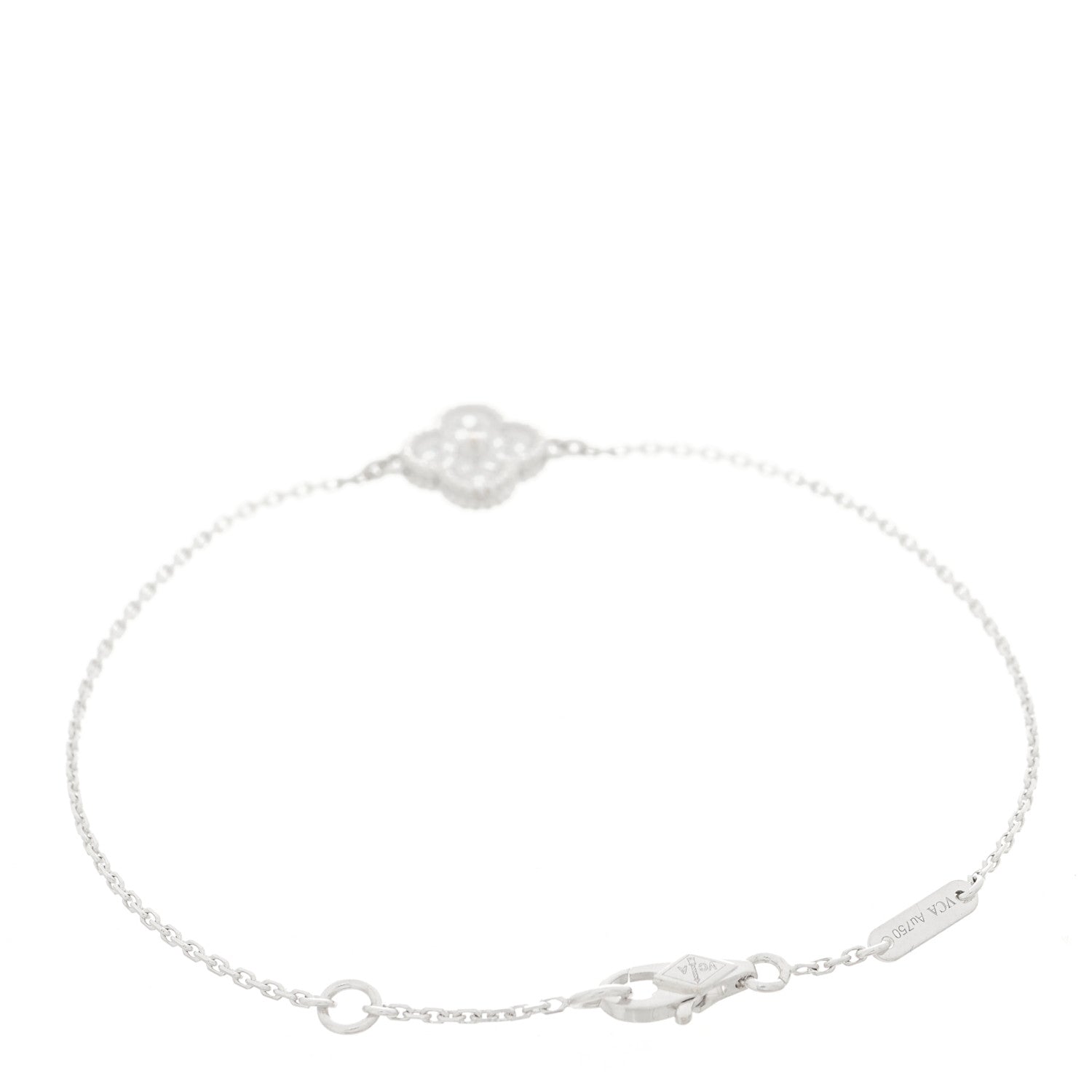 Van Cleef & Arpels 18K White Gold Diamond Sweet Alhambra Bracelet 2 of 5