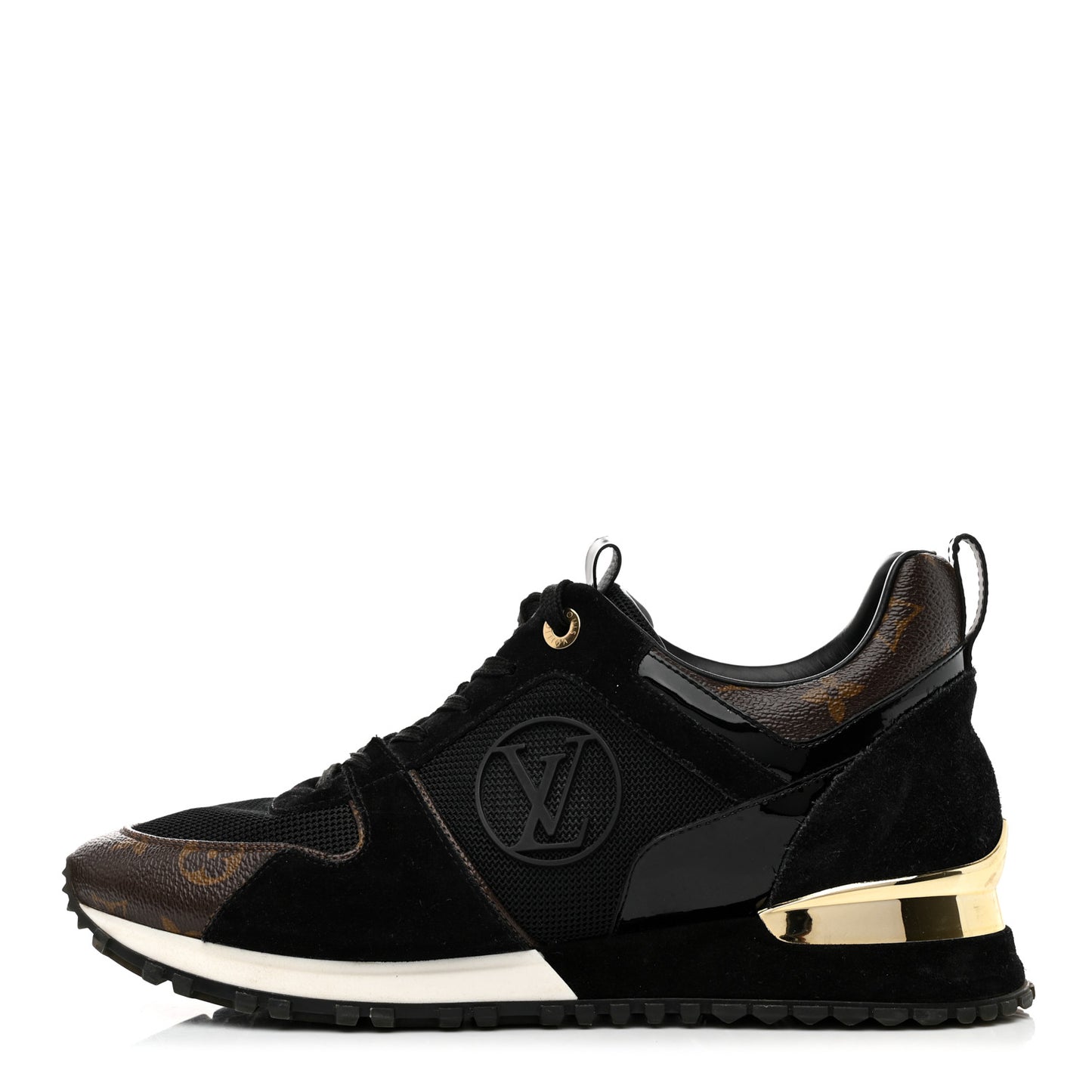 Suede Monogram Run Away Sneakers 40 Black