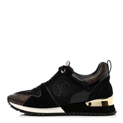 Louis Vuitton Suede Monogram Run Away Sneakers 40 Black 1 of 9