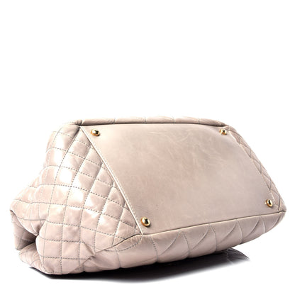 Chanel Aged Glazed Calfskin Quilted Large Daily Walk Flap Grey 3 of 4