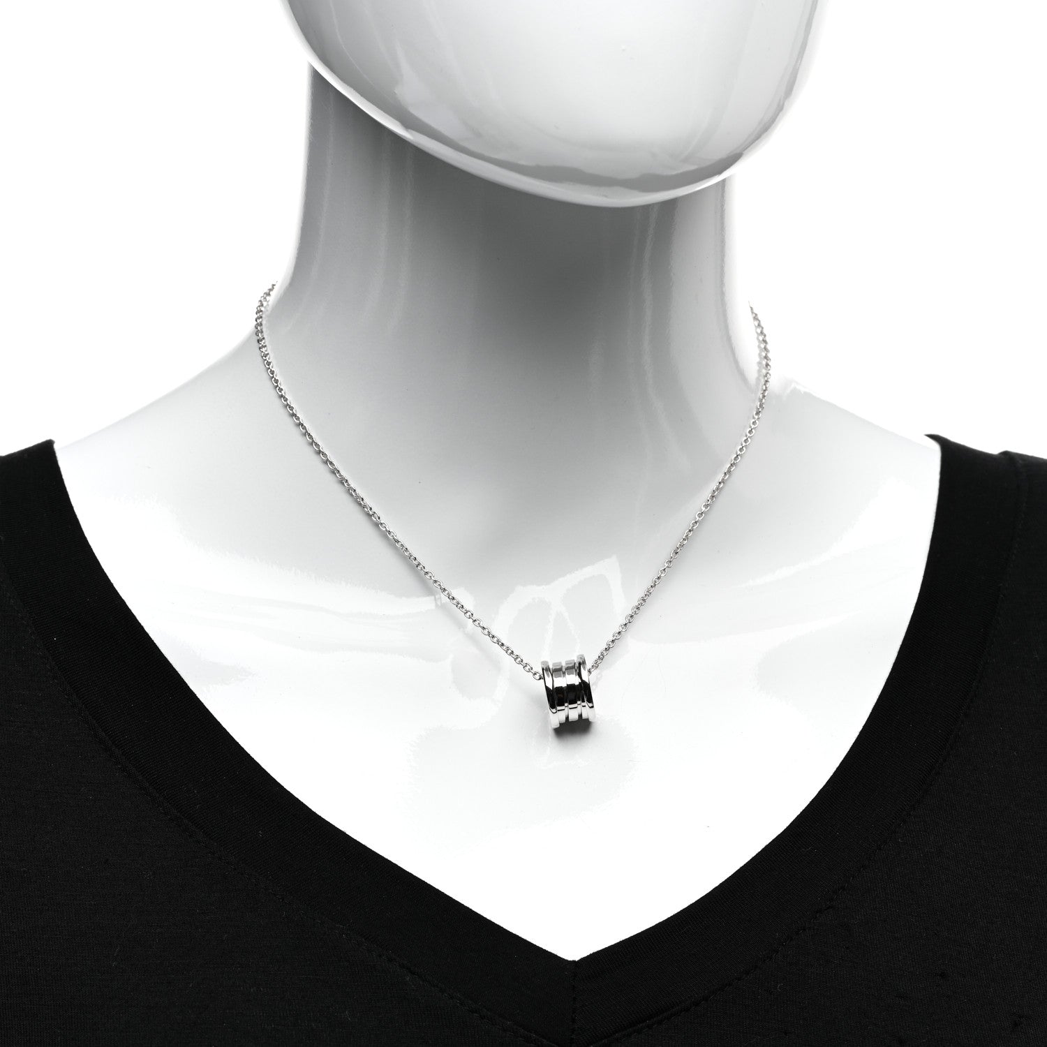 Bulgari 18K White Gold B.Zero1 Pendant Necklace 2 of 4