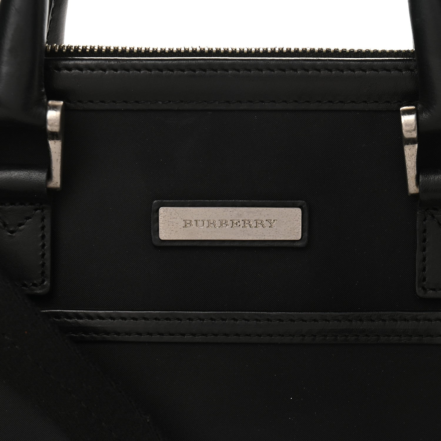 Burberry Nylon Calfskin Briefcase Black 6 of 11