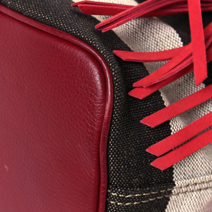Burberry Suede Fringe Small Belgrove Bucket Bag Red 10 of 19