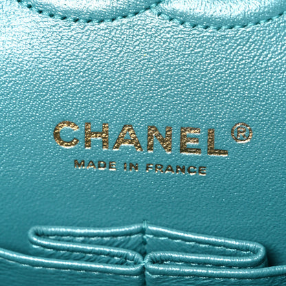 Chanel Iridescent Caviar Quilted Medium Double Flap Green 6 of 10