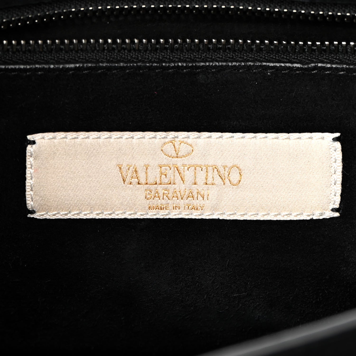 Valentino Garavani Calfskin Embroidered Medium Guitar Strap Rockstud Rolling Flap Saddle Bag Black 6 of 16
