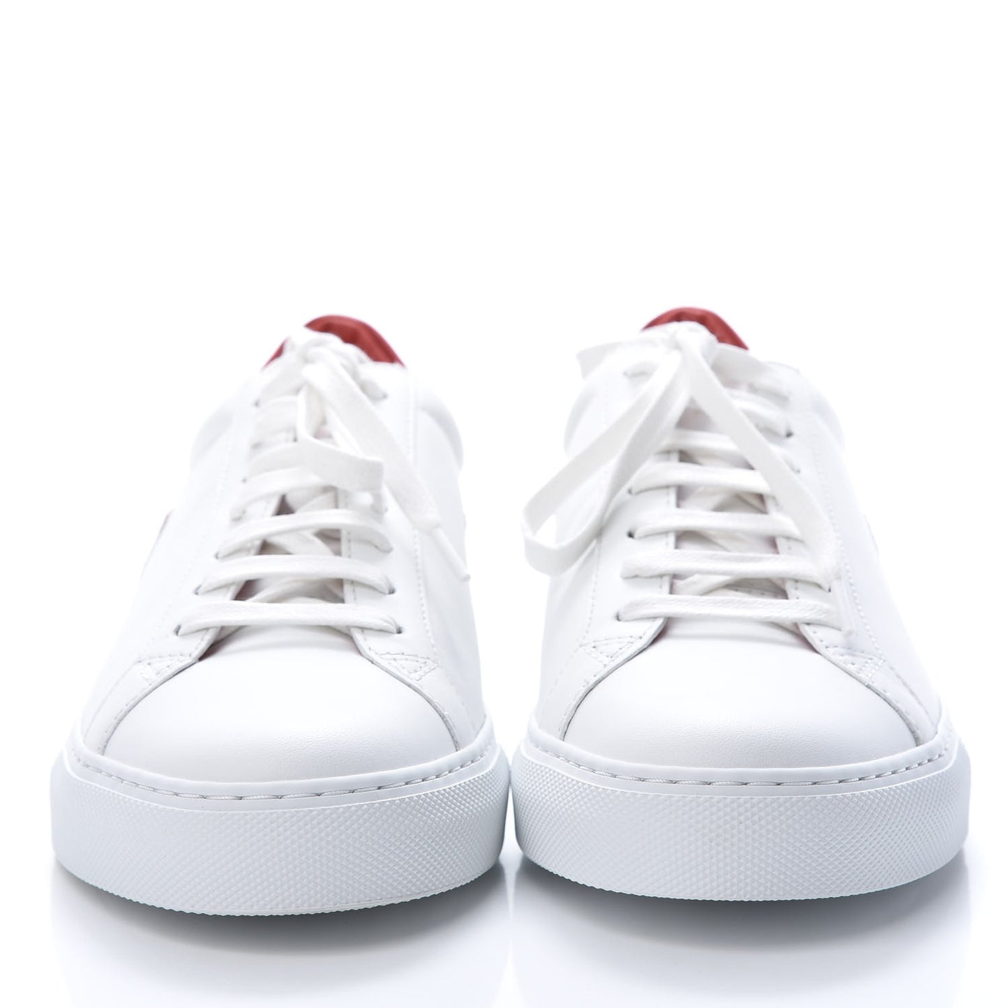 Calfskin Reverse Logo Urban Street Sneakers 39 White Red