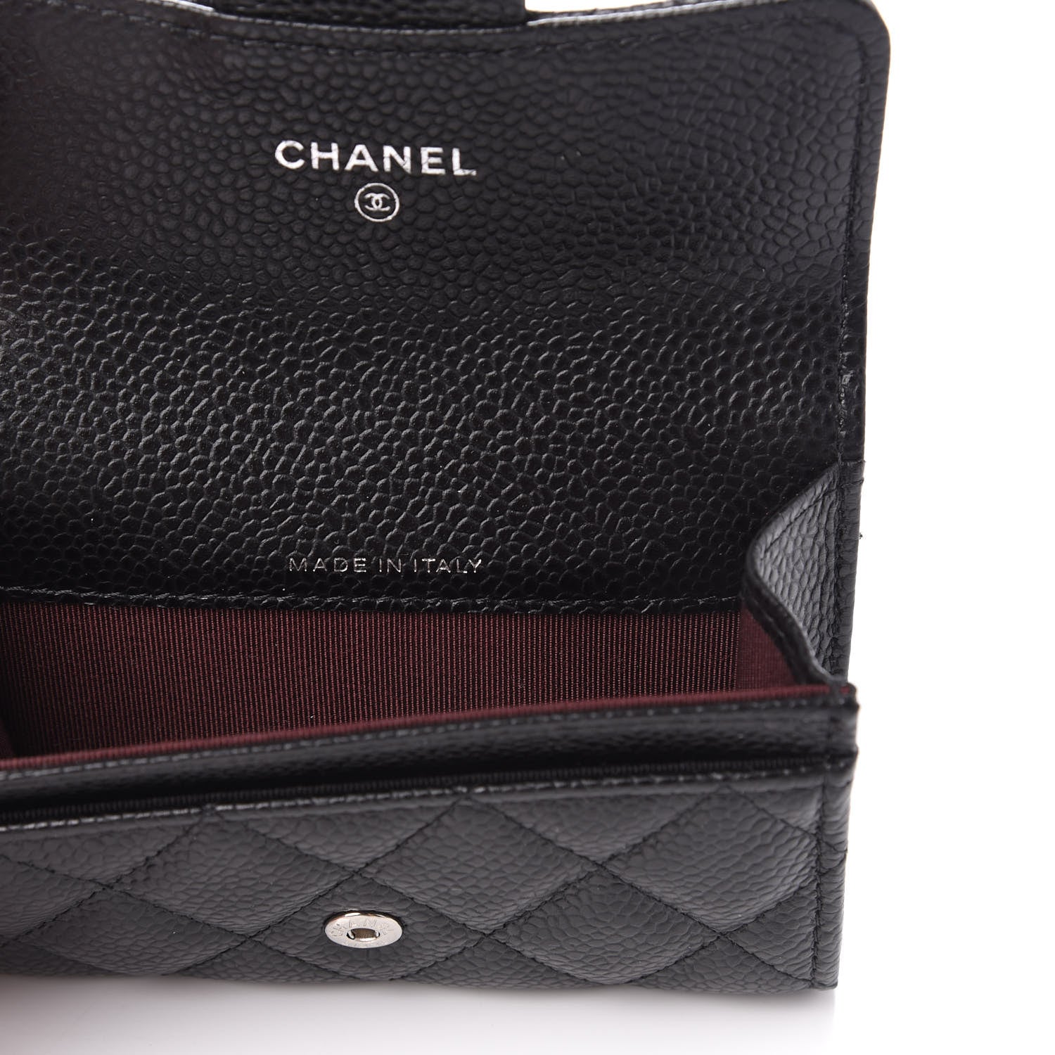Chanel Caviar Quilted Flap Card Holder Wallet Black 10 of 11