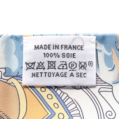 Hermes Silk Sur Mon Nuage Twilly Creme Bleu Ciel Orange 3 of 4