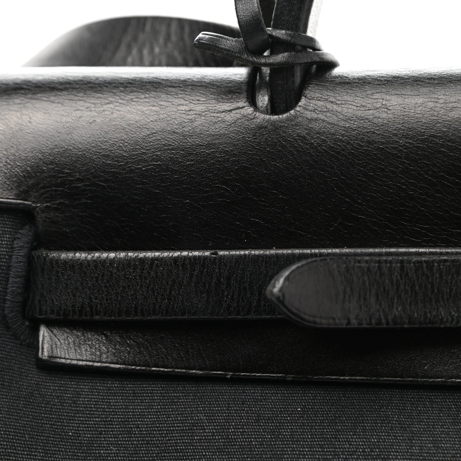 Hermes Toile Vache Calfskin Herbag 30 PM Black 15 of 15