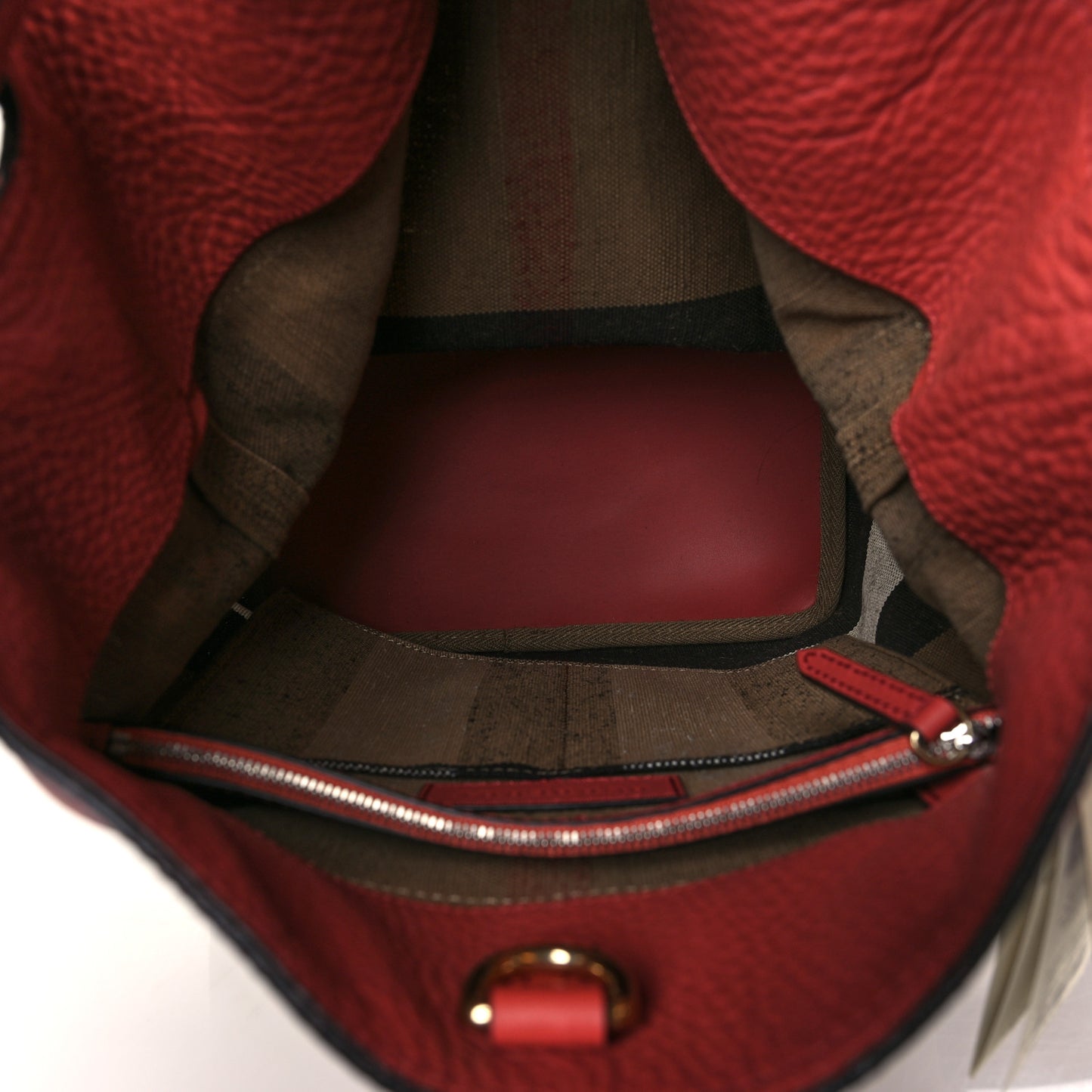 Canvas Mega Check Medium Ashby Tassel Hobo Cinnamon Red