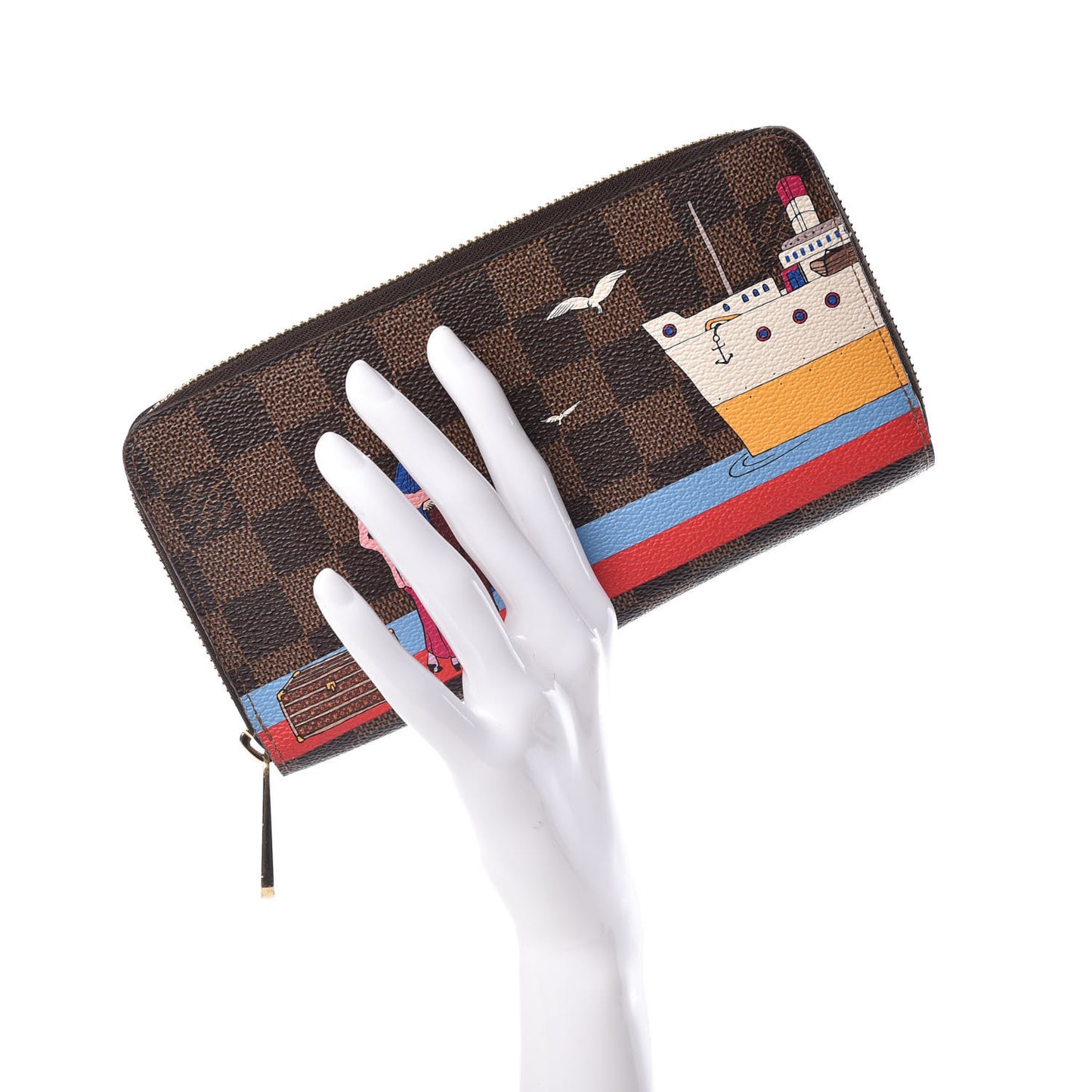 Damier Ebene 2016 Christmas Animation Zippy Wallet Rouge