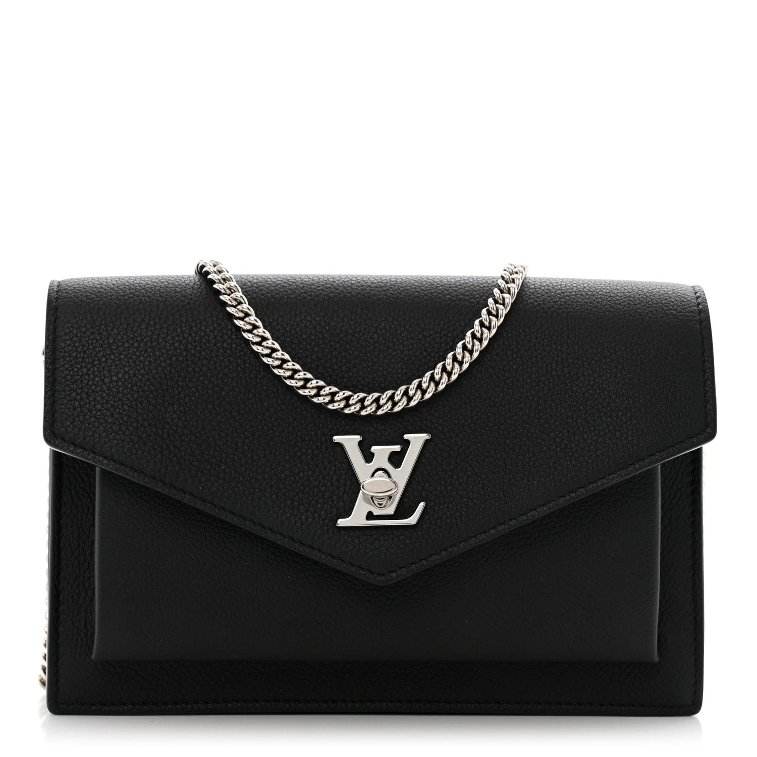 Louis Vuitton Soft Calfskin My Lockme Chain Pochette Black 1 of 12
