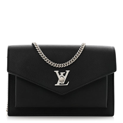 Louis Vuitton Soft Calfskin My Lockme Chain Pochette Black 1 of 12