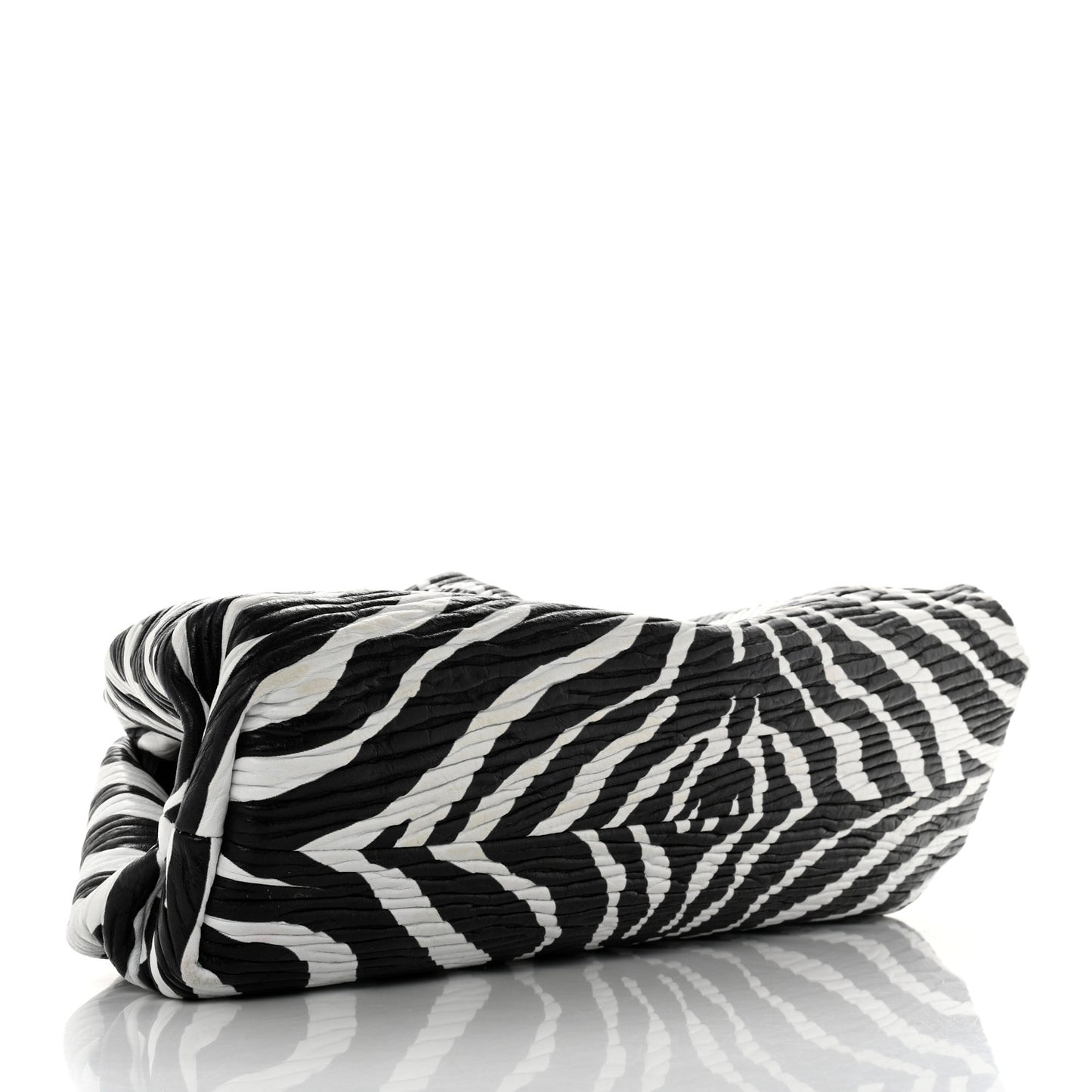Nappa Zebra Print The Pouch Oversized Clutch White Black