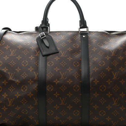 Louis Vuitton Monogram Macassar Keepall Bandouliere 55 10 of 10