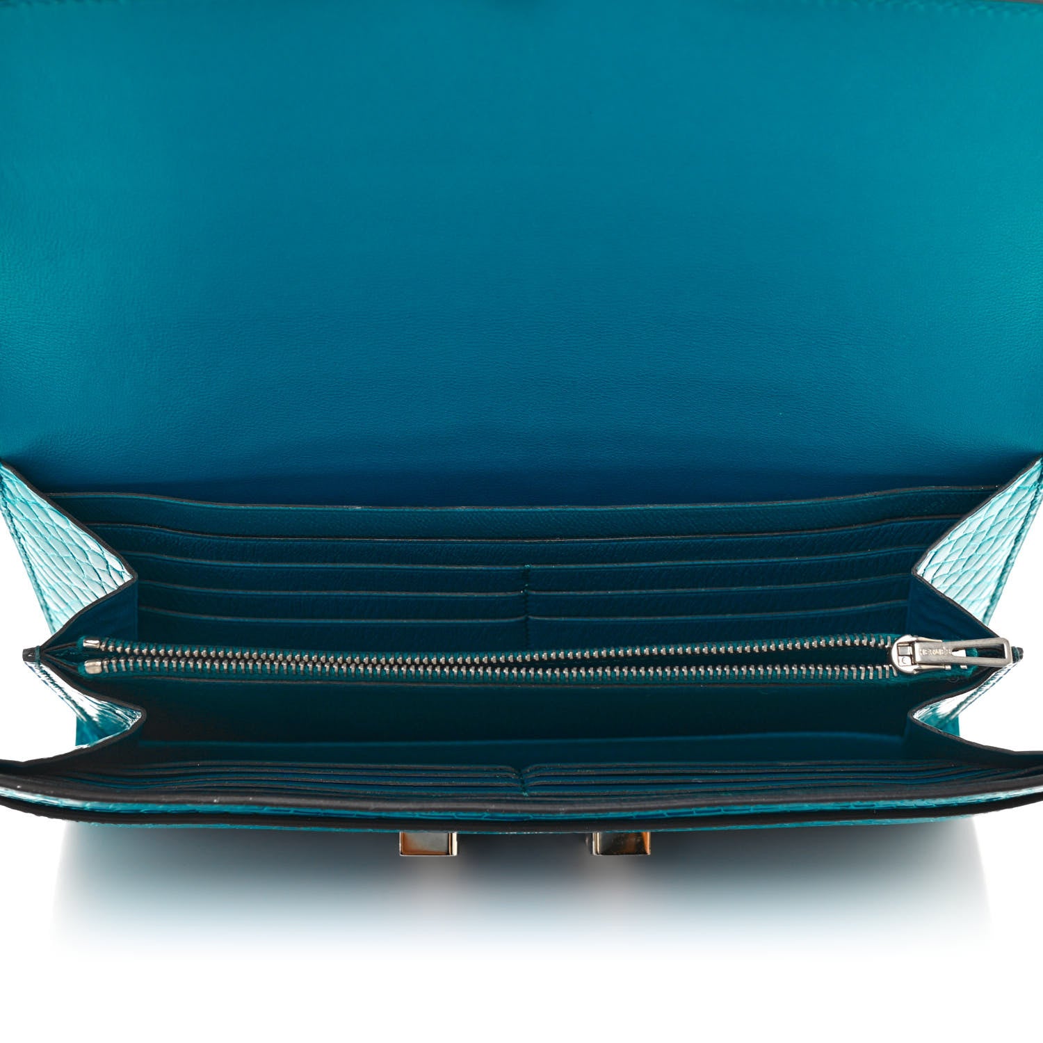 Hermes Shiny Alligator Constance Wallet Bleu Izmir 5 of 16