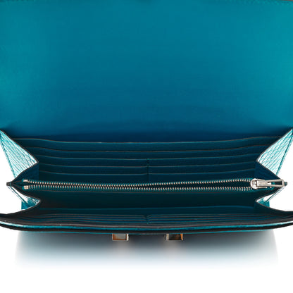 Hermes Shiny Alligator Constance Wallet Bleu Izmir 5 of 16