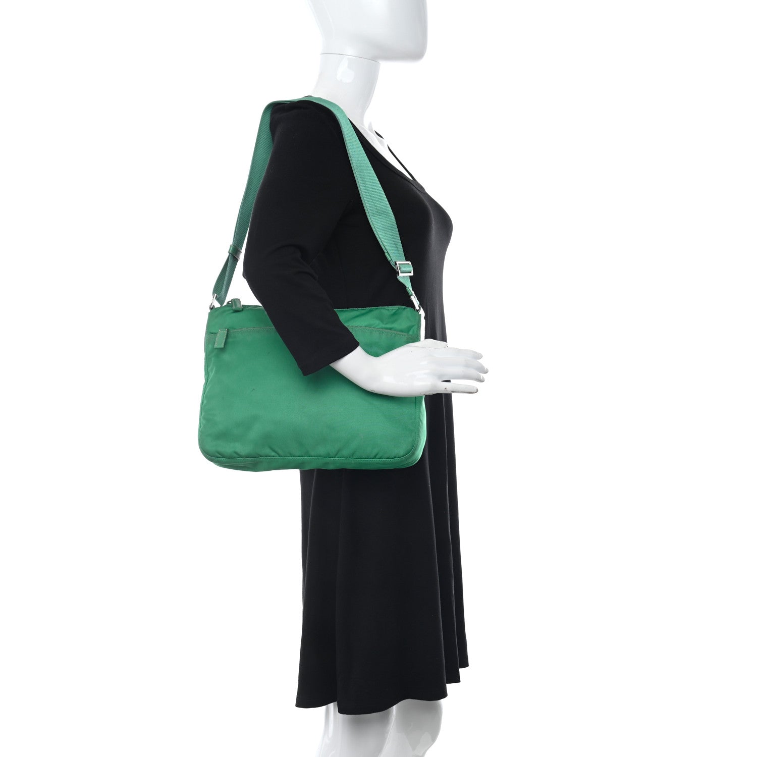 Prada Tessuto Nylon Messenger Bag Green 1246462 – FASHIONPHILE