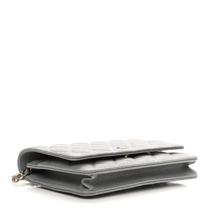 Chanel Caviar Quilted Wallet On Chain WOC Dark Grey 4 of 10