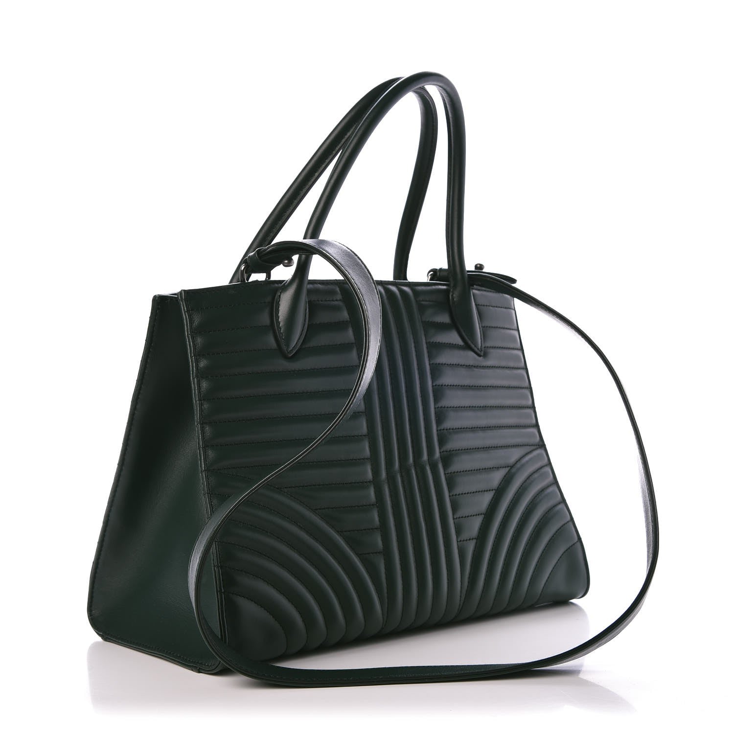 Prada Soft Calfskin Diagramme Handbag Green 3 of 7