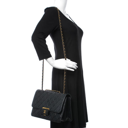 Chanel Sheepskin Quilted Large Beauty Lock Flap Black 2 of 17