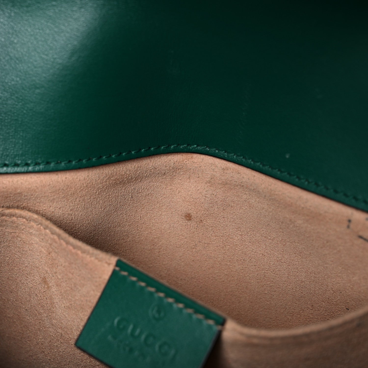 Gucci Calfskin Matelasse Mini GG Marmont Shoulder Bag Emerald Green 14 of 18