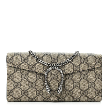 Gucci GG Supreme Monogram Dionysus Chain Clutch Wallet Beige Taupe 1 of 9