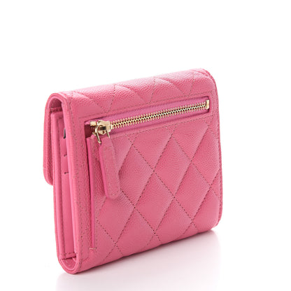 Chanel Caviar Quilted Compact Flap Wallet Pink 2 of 7