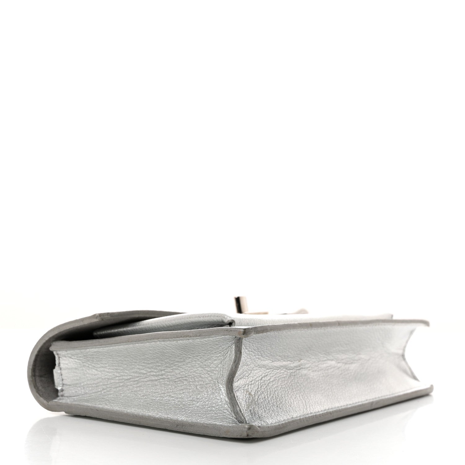 Louis Vuitton Metallic Soft Calfskin Mylockme Chain Pochette Silver 4 of 9