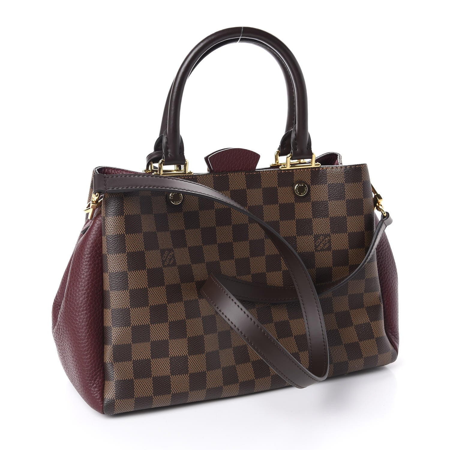 Louis Vuitton Damier Ebene Cuir Taurillon Brittany Bordeaux 3 of 9
