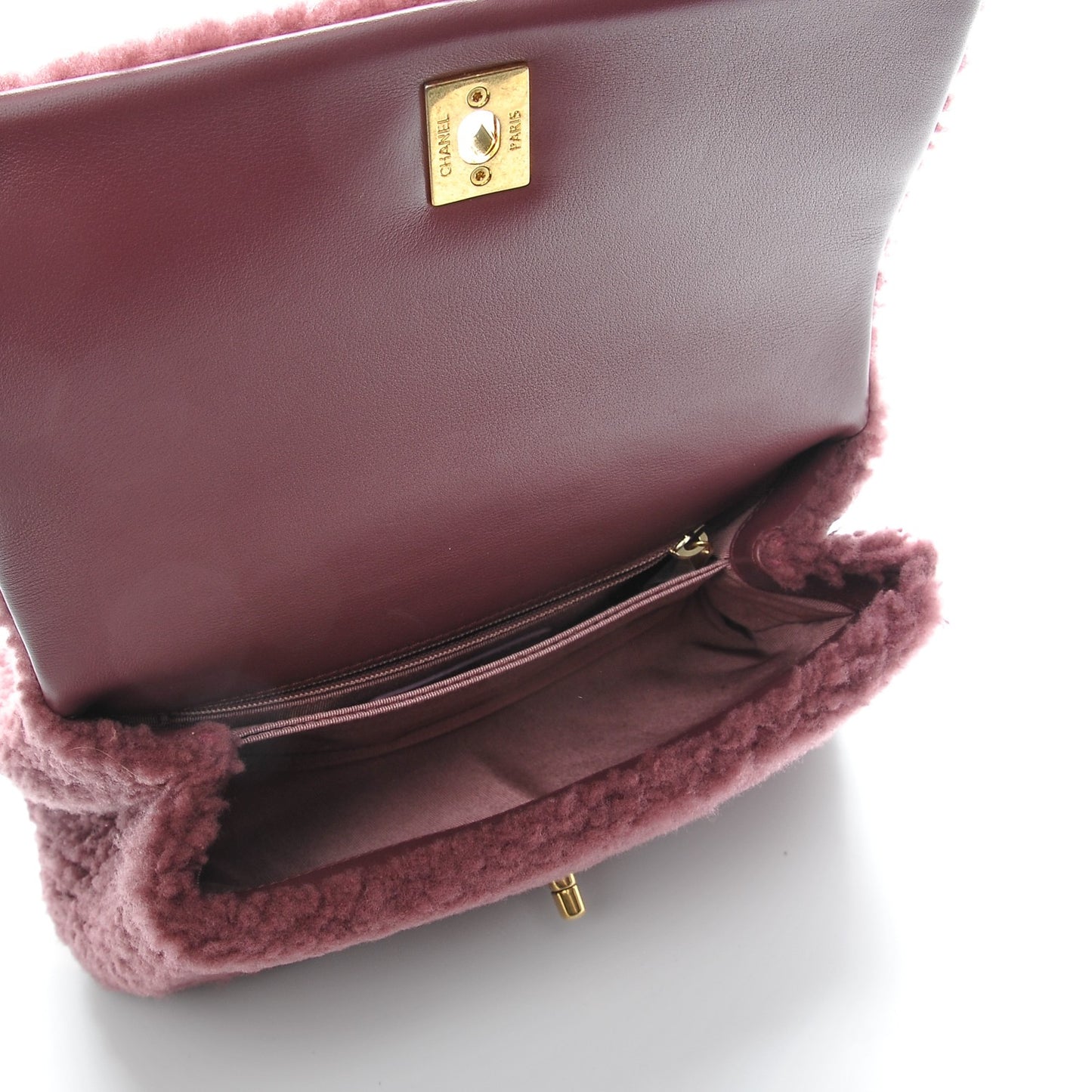Shearling Lambskin Small Coco Handle Flap Pink