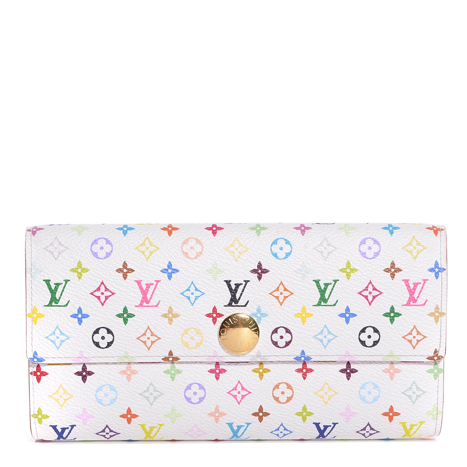 Louis Vuitton Monogram Multicolor Sarah Wallet White Litchi 1 of 8