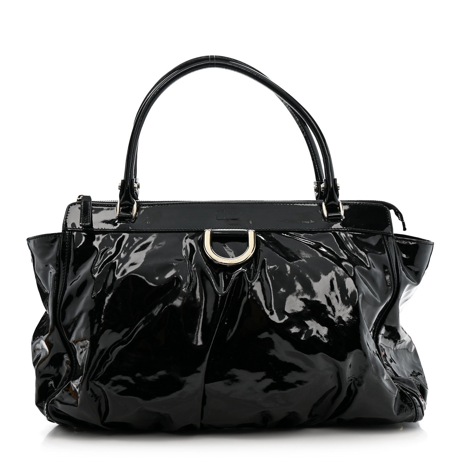 Gucci Patent D Gold Tote Black 1 of 12