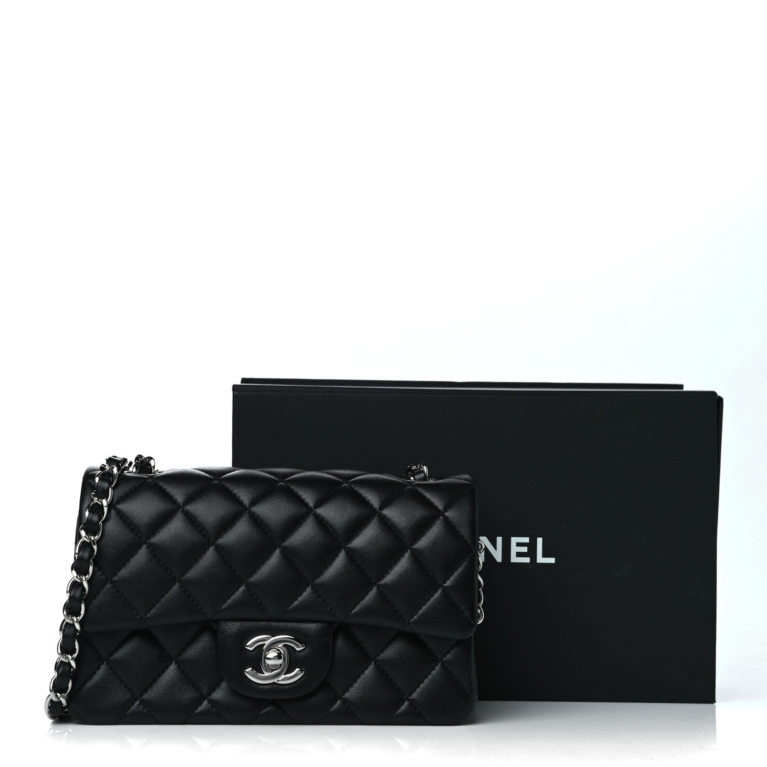 Chanel Lambskin Quilted Mini Rectangular Flap Black 22 of 22