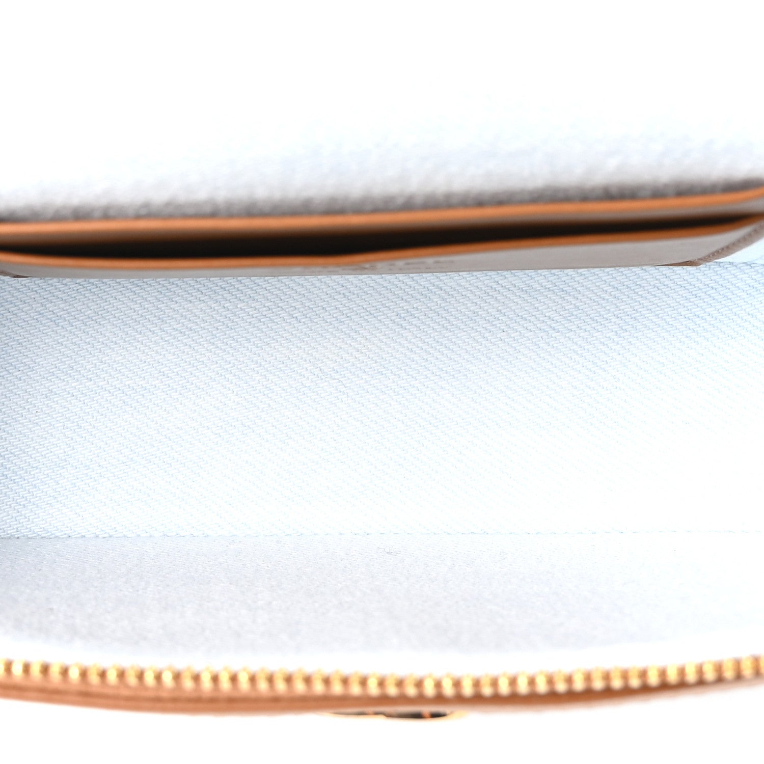 Chanel Washed Denim Calfskin Quilted Top Handle Slim Vanity Case With Chain Blue Brown 5 of 11