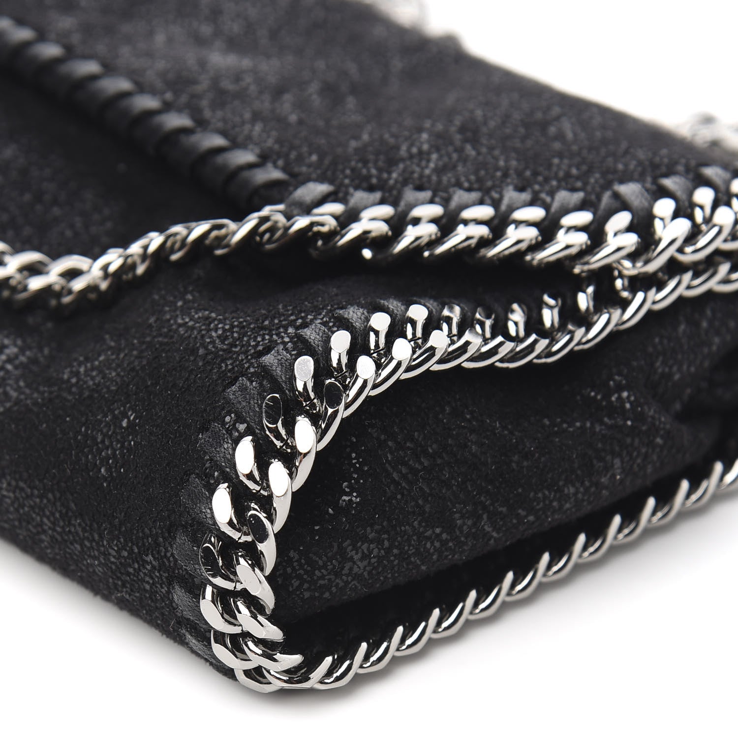 Stella McCartney Shaggy Deer Tiny Falabella Fold Over Tote Black 7 of 8